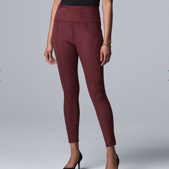 SOLD Simply Vera Wang Womens Black Faux Suede Leggings Sz M NWT - Picture 2 of 10
